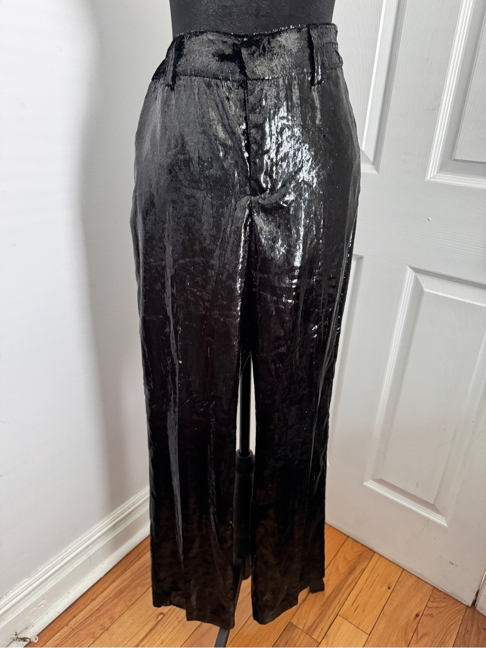 Black Shiny Dress Pants